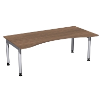 Geramöbel 657337 Schreibtisch 4-Fuß PRO ERGOform höhenverstellbar 68-82cm (BxT) 180x100cm Buche/Silber 
