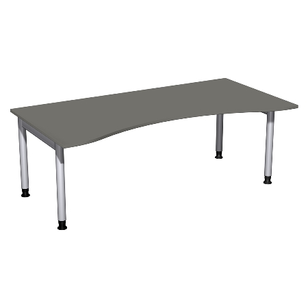 Geramöbel 657337 Schreibtisch 4-Fuß PRO ERGOform höhenverstellbar 68-82cm (BxT) 180x100cm Buche/Silber 