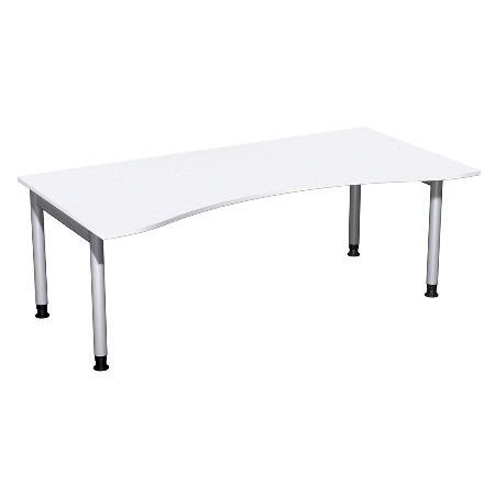 Geramöbel 657337 Schreibtisch 4-Fuß PRO ERGOform höhenverstellbar 68-82cm (BxT) 180x100cm Buche/Silber 