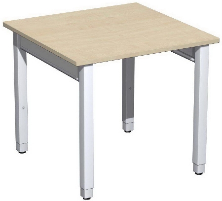 Geramöbel Schreibtisch 4-Fuß Pro Quadrat 667102 höhenverstellbar 68-86cm (BxT) 1200x800cm Buche/Silber