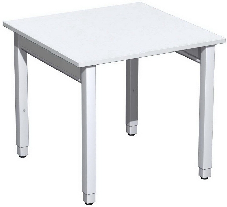 Geramöbel Schreibtisch 4-Fuß Pro Quadrat 667102 höhenverstellbar 68-86cm (BxT) 1200x800cm Buche/Silber