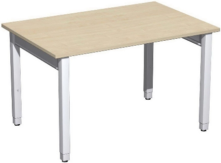 Geramöbel Schreibtisch 4-Fuß Pro Quadrat 667102 höhenverstellbar 68-86cm (BxT) 1200x800cm Buche/Silber