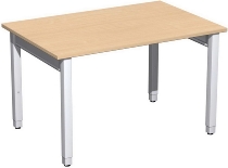 Geramöbel Schreibtisch 4-Fuß Pro Quadrat 667102 höhenverstellbar 68-86cm (BxT) 1200x800cm Buche/Silber