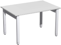 Geramöbel Schreibtisch 4-Fuß Pro Quadrat 667102 höhenverstellbar 68-86cm (BxT) 1200x800cm Buche/Silber
