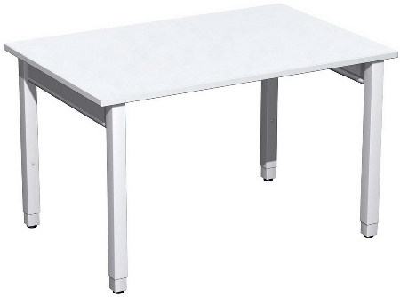 Geramöbel Schreibtisch 4-Fuß Pro Quadrat 667102 höhenverstellbar 68-86cm (BxT) 1200x800cm Buche/Silber