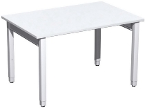 Geramöbel Schreibtisch 4-Fuß Pro Quadrat 667102 höhenverstellbar 68-86cm (BxT) 1200x800cm Buche/Silber