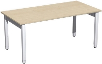 Geramöbel Schreibtisch 4-Fuß Pro Quadrat 667103 höhenverstellbar 68-86cm (BxT) 1600x800cm Ahorn/Silber