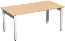 Geramöbel Schreibtisch 4-Fuß Pro Quadrat 667102 höhenverstellbar 68-86cm (BxT) 1200x800cm Buche/Silber