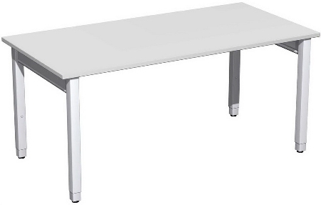 Geramöbel Schreibtisch 4-Fuß Pro Quadrat 667102 höhenverstellbar 68-86cm (BxT) 1200x800cm Buche/Silber