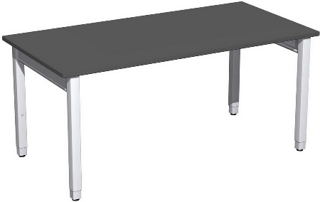 Geramöbel Schreibtisch 4-Fuß Pro Quadrat 667102 höhenverstellbar 68-86cm (BxT) 1200x800cm Buche/Silber