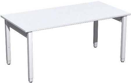 Geramöbel Schreibtisch 4-Fuß Pro Quadrat 667102 höhenverstellbar 68-86cm (BxT) 1200x800cm Buche/Silber