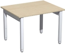 Geramöbel Schreibtisch 4-Fuß Pro Quadrat 667102 höhenverstellbar 68-86cm (BxT) 1200x800cm Buche/Silber
