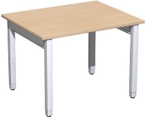 Geramöbel Schreibtisch 4-Fuß Pro Quadrat 667102 höhenverstellbar 68-86cm (BxT) 1200x800cm Buche/Silber