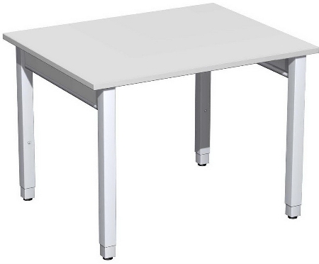 Geramöbel Schreibtisch 4-Fuß Pro Quadrat 667102 höhenverstellbar 68-86cm (BxT) 1200x800cm Buche/Silber