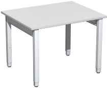 Geramöbel Schreibtisch 4-Fuß Pro Quadrat 667102 höhenverstellbar 68-86cm (BxT) 1200x800cm Buche/Silber