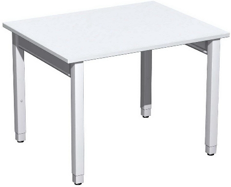 Geramöbel Schreibtisch 4-Fuß Pro Quadrat 667102 höhenverstellbar 68-86cm (BxT) 1200x800cm Buche/Silber