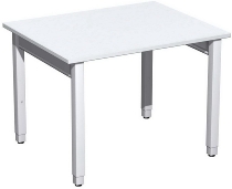 Geramöbel Schreibtisch 4-Fuß Pro Quadrat 667102 höhenverstellbar 68-86cm (BxT) 1200x800cm Buche/Silber