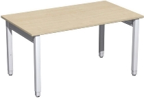 Geramöbel Schreibtisch 4-Fuß Pro Quadrat 667102 höhenverstellbar 68-86cm (BxT) 1200x800cm Buche/Silber