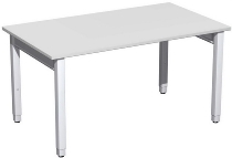 Geramöbel Schreibtisch 4-Fuß Pro Quadrat 667102 höhenverstellbar 68-86cm (BxT) 1200x800cm Buche/Silber