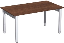 Geramöbel Schreibtisch 4-Fuß Pro Quadrat 667102 höhenverstellbar 68-86cm (BxT) 1200x800cm Buche/Silber