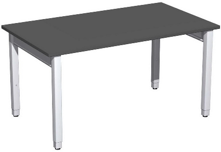 Geramöbel Schreibtisch 4-Fuß Pro Quadrat 667102 höhenverstellbar 68-86cm (BxT) 1200x800cm Buche/Silber