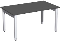 Geramöbel Schreibtisch 4-Fuß Pro Quadrat 667102 höhenverstellbar 68-86cm (BxT) 1200x800cm Buche/Silber
