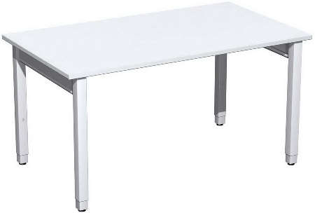 Geramöbel Schreibtisch 4-Fuß Pro Quadrat 667102 höhenverstellbar 68-86cm (BxT) 1200x800cm Buche/Silber