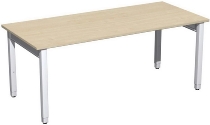 Geramöbel Schreibtisch 4-Fuß Pro Quadrat 667102 höhenverstellbar 68-86cm (BxT) 1200x800cm Buche/Silber