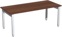 Geramöbel Schreibtisch 4-Fuß Pro Quadrat 667102 höhenverstellbar 68-86cm (BxT) 1200x800cm Buche/Silber