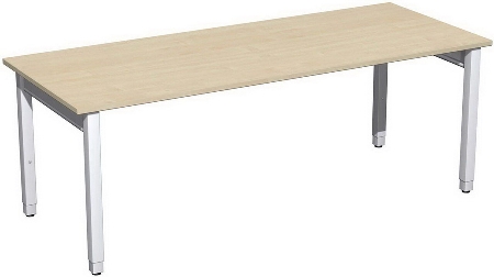 Geramöbel Schreibtisch 4-Fuß Pro Quadrat 667102 höhenverstellbar 68-86cm (BxT) 1200x800cm Buche/Silber