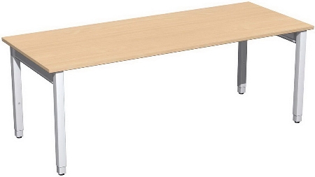Geramöbel Schreibtisch 4-Fuß Pro Quadrat 667102 höhenverstellbar 68-86cm (BxT) 1200x800cm Buche/Silber