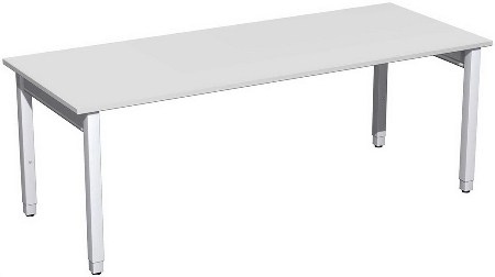 Geramöbel Schreibtisch 4-Fuß Pro Quadrat 667102 höhenverstellbar 68-86cm (BxT) 1200x800cm Buche/Silber
