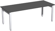 Geramöbel Schreibtisch 4-Fuß Pro Quadrat 667102 höhenverstellbar 68-86cm (BxT) 1200x800cm Buche/Silber