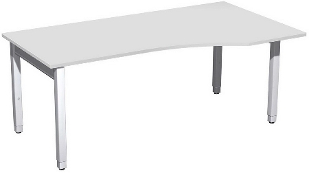 Geramöbel PC-Schreibtisch 4-Fuß Pro Quadrat 667312 PC links höhenverstellbar 68-86cm (BxT) 1600x1000cm Ahorn/Silber