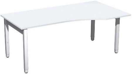 Geramöbel PC-Schreibtisch 4-Fuß Pro Quadrat 667312 PC links höhenverstellbar 68-86cm (BxT) 1600x1000cm Ahorn/Silber