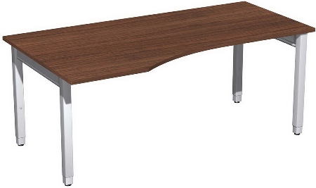 Geramöbel PC-Schreibtisch 4-Fuß Pro Quadrat 667312 PC links höhenverstellbar 68-86cm (BxT) 1600x1000cm Ahorn/Silber