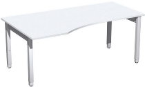 Geramöbel PC-Schreibtisch 4-Fuß Pro Quadrat 667312 PC links höhenverstellbar 68-86cm (BxT) 1600x1000cm Ahorn/Silber