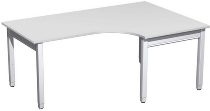 Geramöbel PC-Schreibtisch 4-Fuß Pro Quadrat 667320 PC links höhenverstellbar 68-86cm (BxT) 1600x1200cm Ahorn/Silber