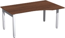 Geramöbel PC-Schreibtisch 4-Fuß Pro Quadrat 667312 PC links höhenverstellbar 68-86cm (BxT) 1600x1000cm Ahorn/Silber