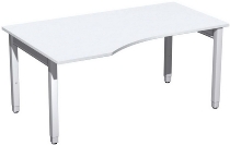 Geramöbel PC-Schreibtisch 4-Fuß Pro Quadrat 667312 PC links höhenverstellbar 68-86cm (BxT) 1600x1000cm Ahorn/Silber