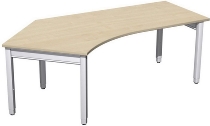 Geramöbel Schreibtisch 4-Fuß Pro Quadrat 667315 Winkel 135° links höhenverstellbar 68-86cm (BxT) 2166x1130cm Ahorn/Silber