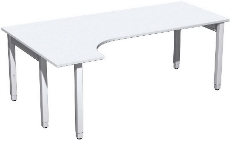 Geramöbel PC-Schreibtisch 4-Fuß Pro Quadrat 667308 PC links höhenverstellbar 68-86cm (BxT) 1600x1200cm Ahorn/Silber