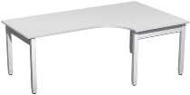 Geramöbel PC-Schreibtisch 4-Fuß Pro Quadrat 667320 PC links höhenverstellbar 68-86cm (BxT) 1600x1200cm Ahorn/Silber