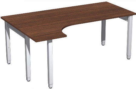 Geramöbel PC-Schreibtisch 4-Fuß Pro Quadrat 667308 PC links höhenverstellbar 68-86cm (BxT) 1600x1200cm Ahorn/Silber