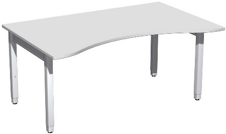 Geramöbel Schreibtisch 4-Fuß Pro Quadrat 667337 ERGOform höhenverstellbar 68-86cm (BxT) 1800x1000cm Nussbaum/Silber
