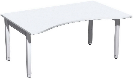 Geramöbel Schreibtisch 4-Fuß Pro Quadrat 667337 ERGOform höhenverstellbar 68-86cm (BxT) 1800x1000cm Nussbaum/Silber