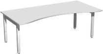 Geramöbel Schreibtisch 4-Fuß Pro Quadrat 667337 ERGOform höhenverstellbar 68-86cm (BxT) 1800x1000cm Nussbaum/Silber