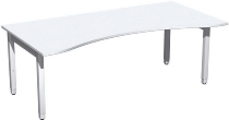Geramöbel Schreibtisch 4-Fuß Pro Quadrat 667337 ERGOform höhenverstellbar 68-86cm (BxT) 1800x1000cm Nussbaum/Silber