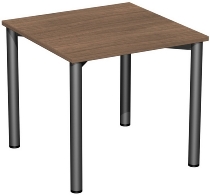 Geramöbel 710122 Konferenztisch Rundfuß feste Höhe, 1000x800x720, Weiß/Anthrazit