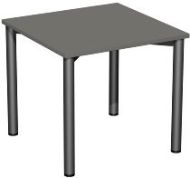 Geramöbel 710122 Konferenztisch Rundfuß feste Höhe, 1000x800x720, Weiß/Anthrazit